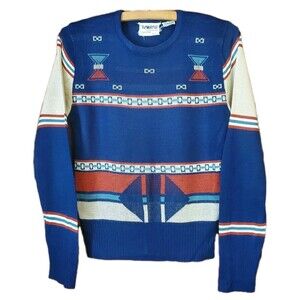 Tomboy of California Knit Southwestern Aztec Crew Sweater Slim Junior S/WomenPXS